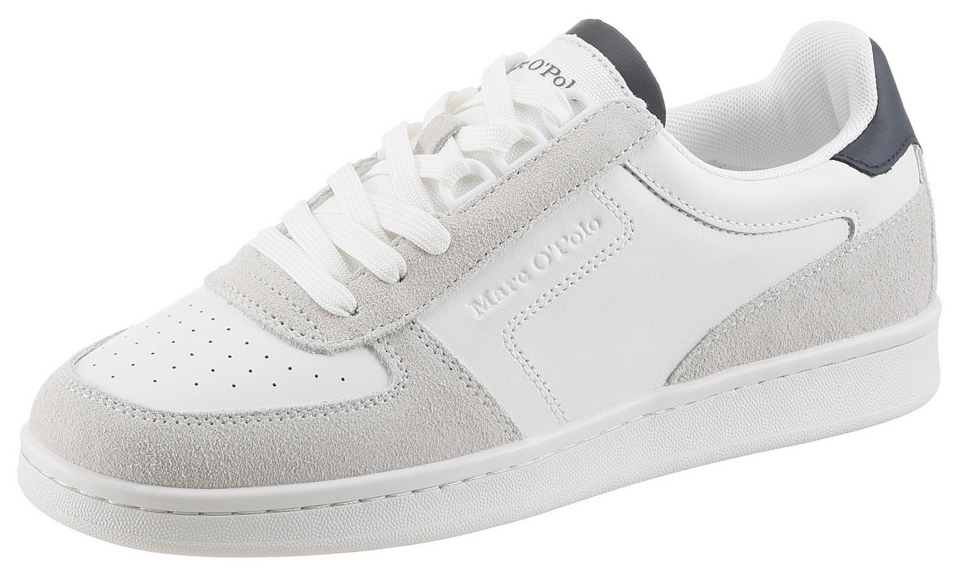 Marc O'Polo Vincenzo Sneaker Schnürschuh, Freizeitsneaker mit gepolstertem Schaftrand (weiß/blau)