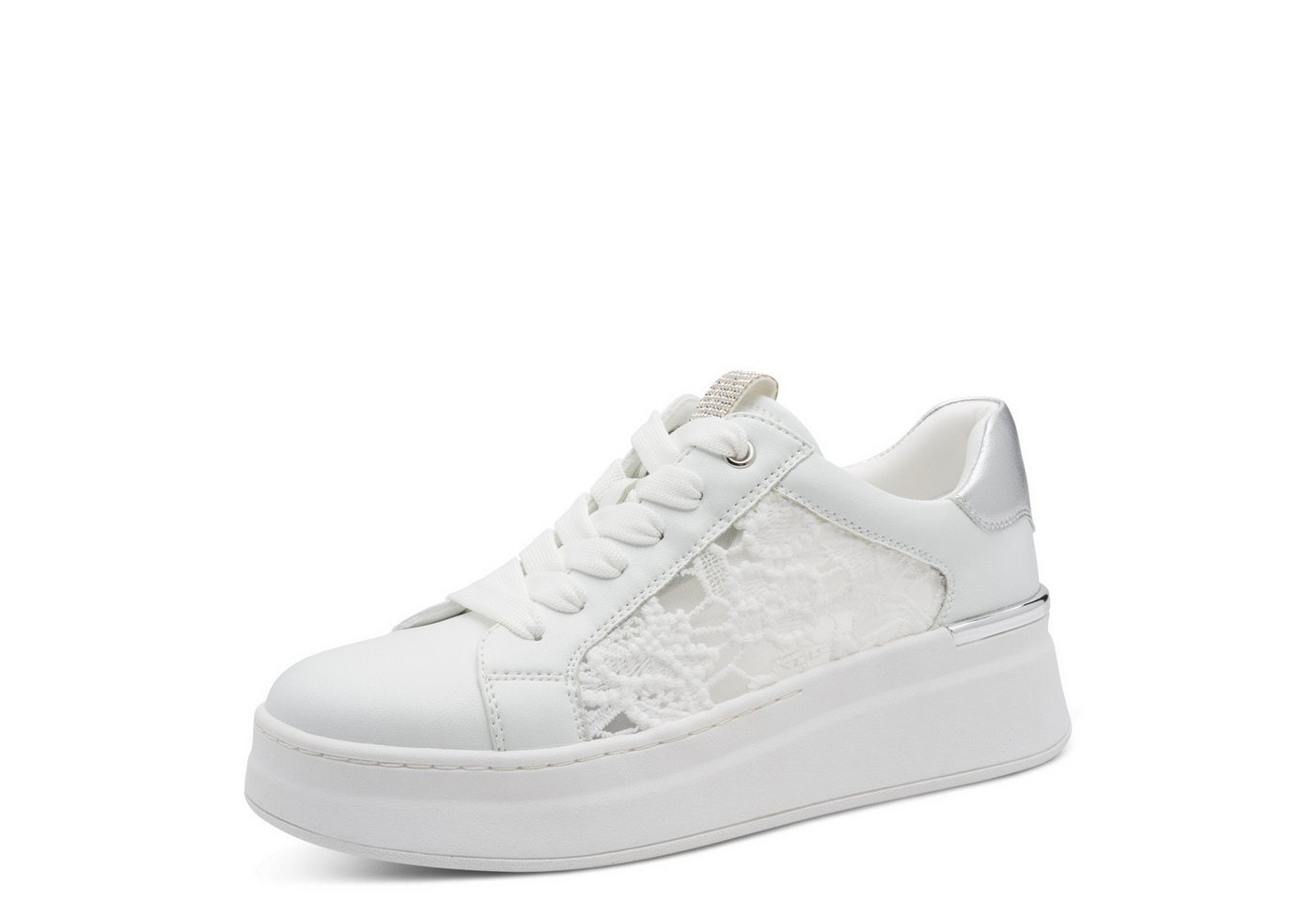 marco tozzi by GMK Damen Sneaker 2-83708-46-197 WHITE COMBI weiß Schnürschuh