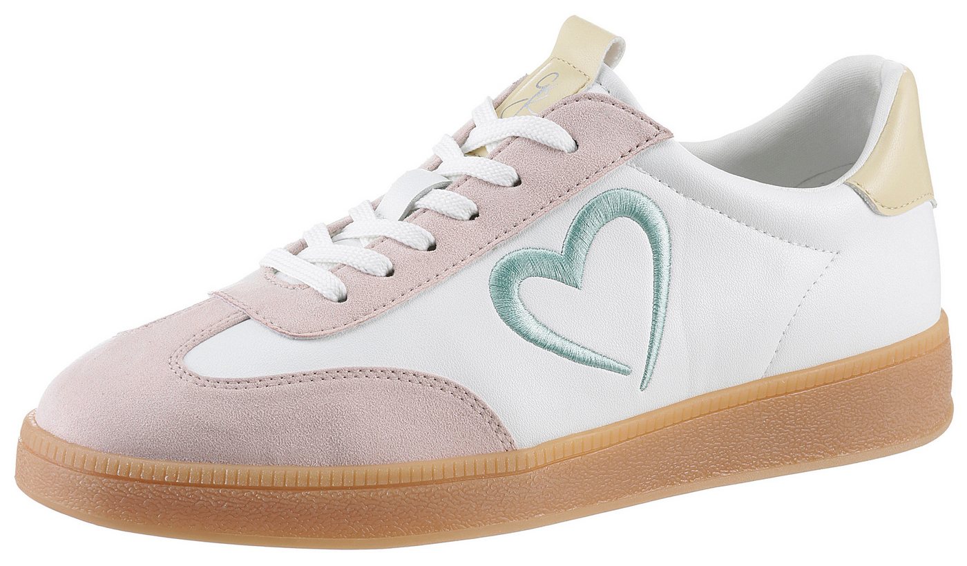 MARCO TOZZI by GMK Plateausneaker, Freizeitschuh, Halbschuh, Schnürschuh mit seitlichem Herz-Detail (weiß)