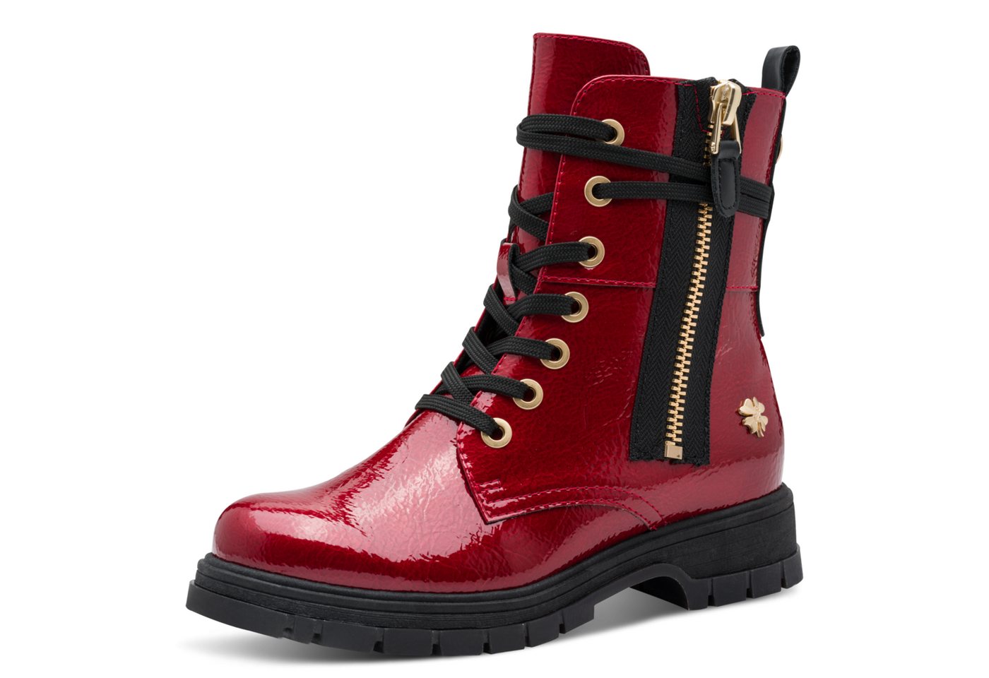 MARCO TOZZI by GMK Schnürboots, Blockabsatz, Schnürboots mit Zierreißverschluss außen (rot)