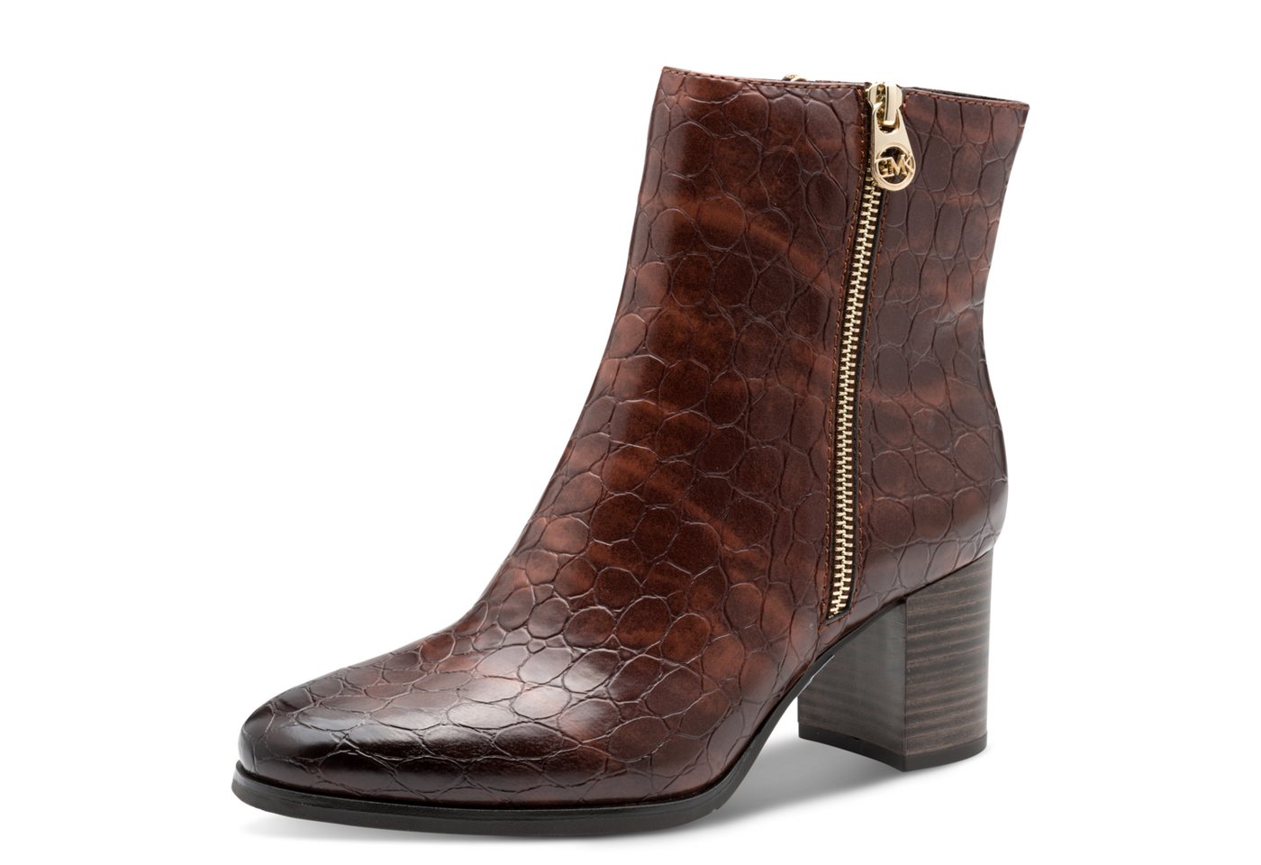 MARCO TOZZI by GMK Stiefelette, Blockabsatz, Businessstiefelette mit Feel Me-Ausstattung (braun)