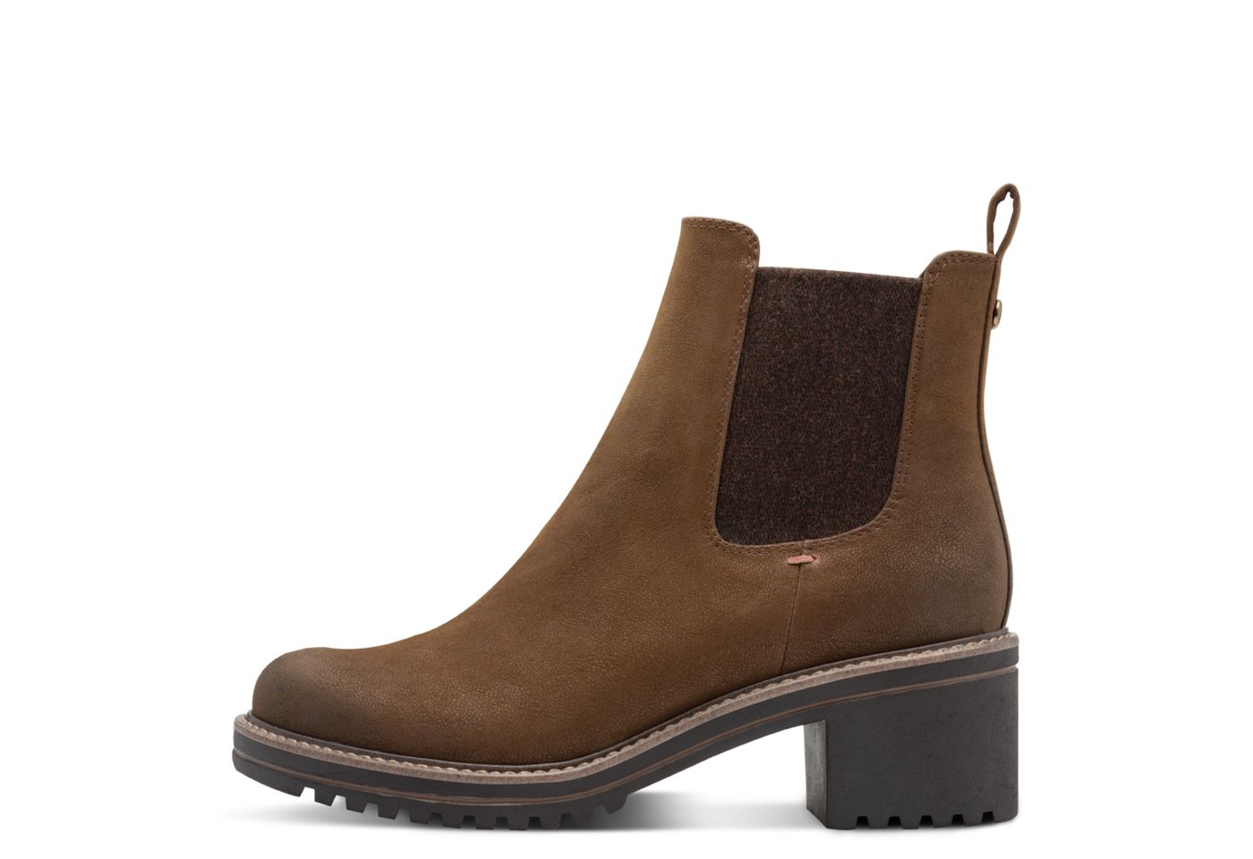 marco tozzi Chelseaboots, Blockabsatz, Stiefelette in veganer Verarbeitung