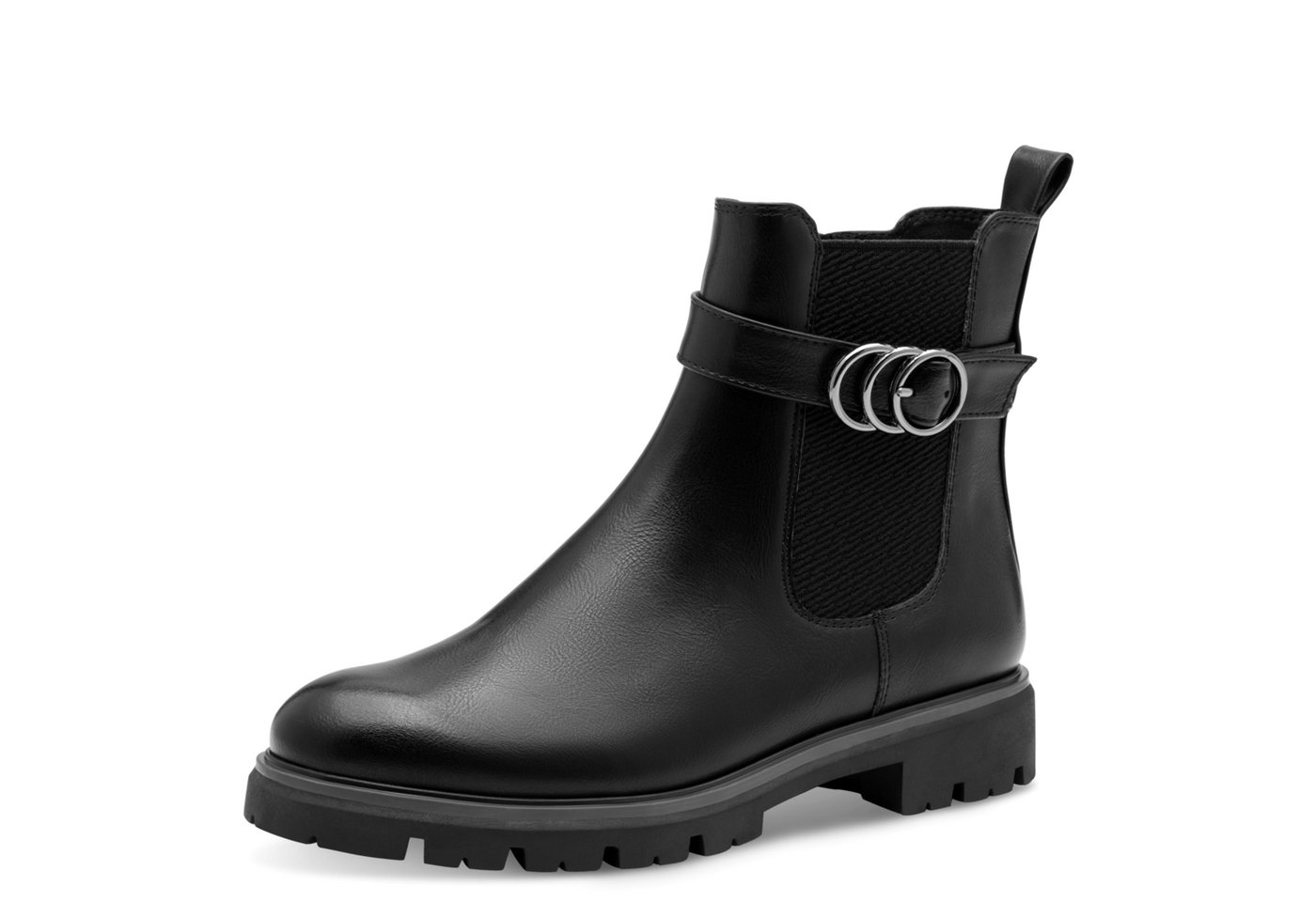 marco tozzi Chelseaboots, Blockabsatz, Stiefelette mit hübscher Zierschnalle