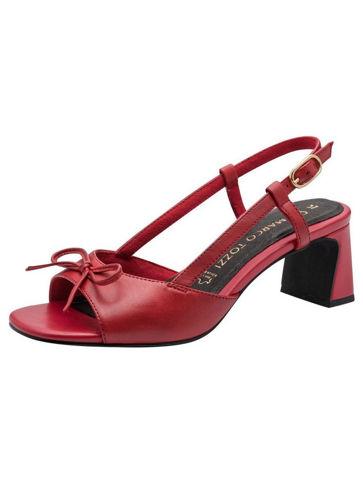 marco tozzi FEEL, MT Soft Lining aus Leder Blockabsatz Sandalette FEEL (rot)