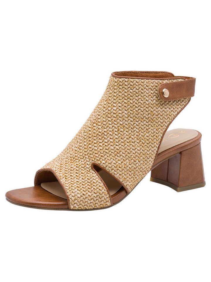 marco tozzi FEEL, MT Soft Lining mit Blockabsatz Blockabsatz Sandalette FEEL (braun)