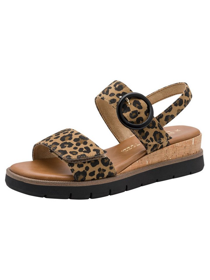 marco tozzi FEEL, MT Soft Lining, Vegan Vegan Keilabsatz Sandalette FEEL (braun/schwarz)