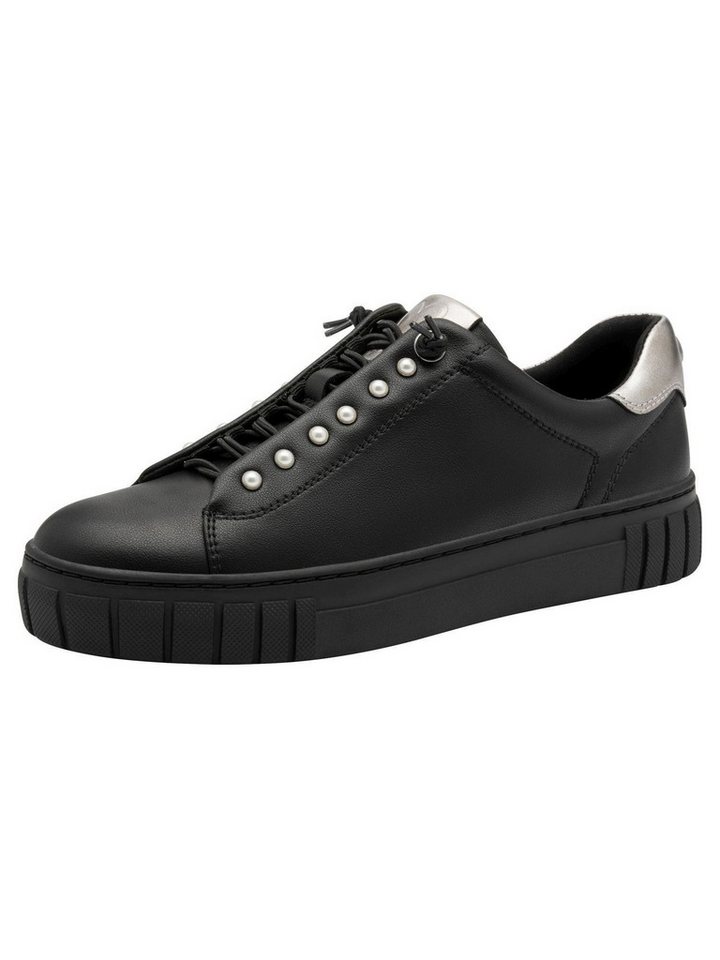 marco tozzi FEEL, Removable Sock mit Schnürsenkel kein Absatz Sneaker FEEL (schwarz)