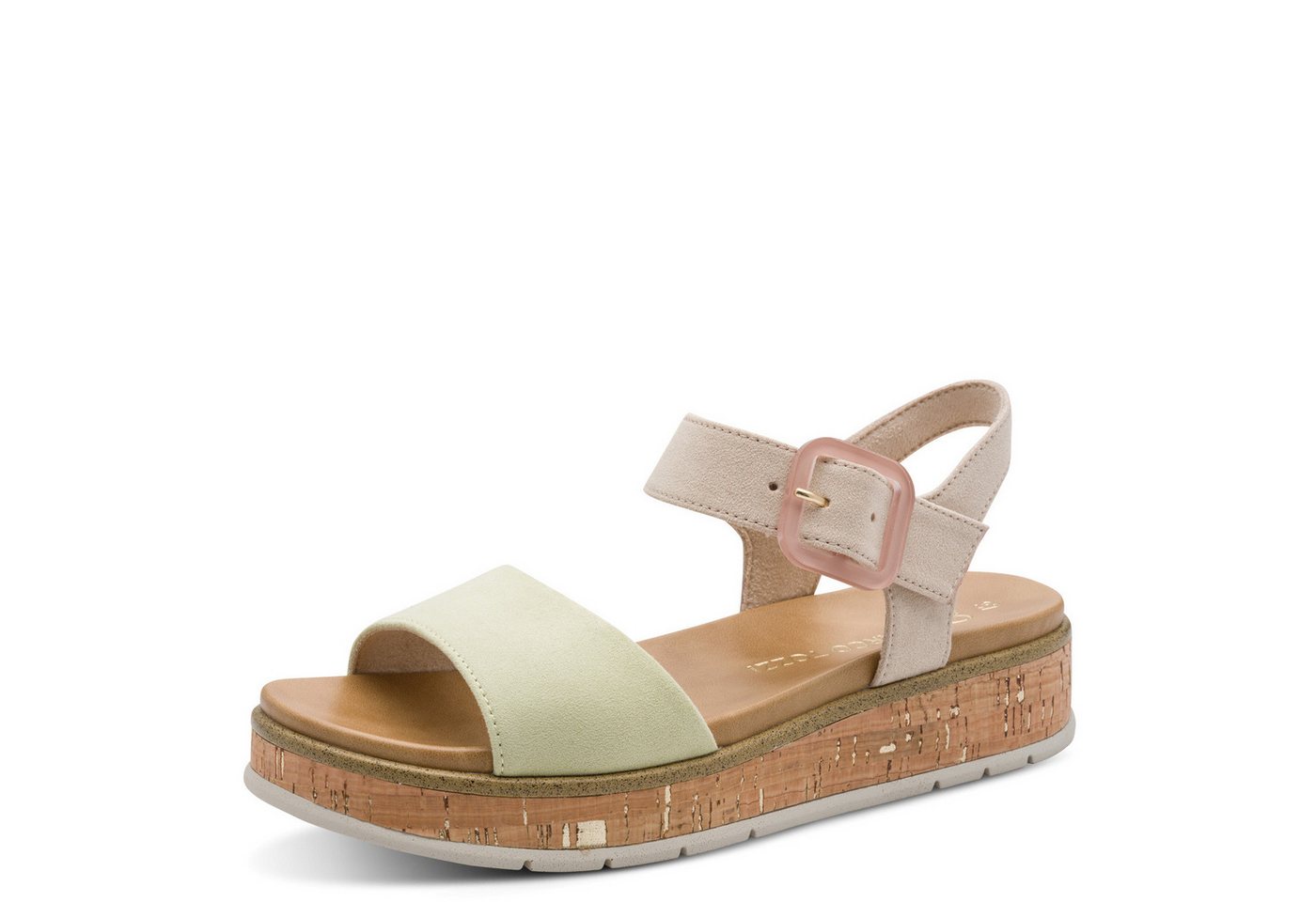 marco tozzi GRADI Keilsandalette Plateau, Sommerschuh, Riemchensandale mit Sohle im Kork-Look
