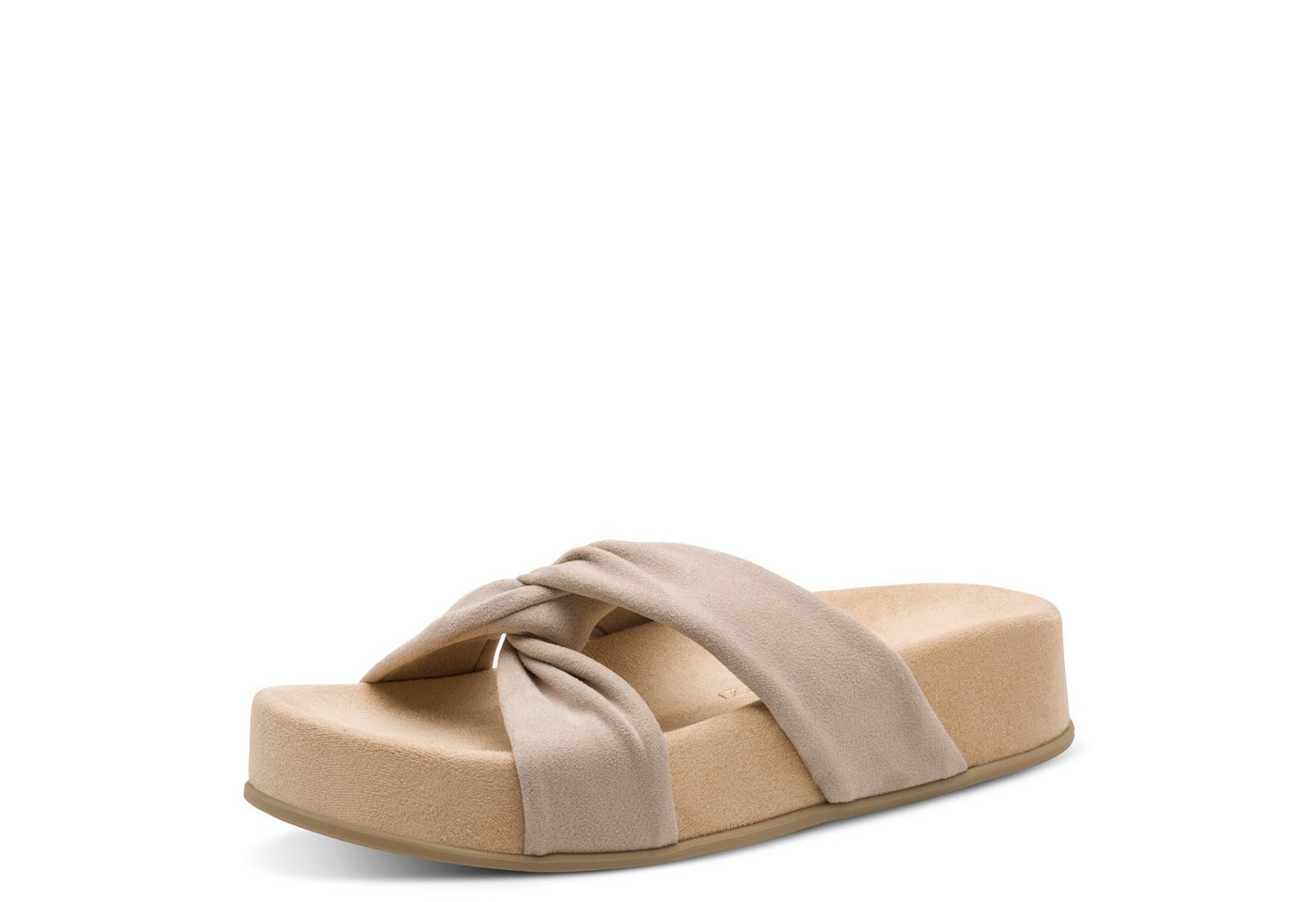 marco tozzi Pantolette Keilabsatz, Schlupfschuh, Sommerschuh mit Feel Me-Ausstattung (beige)