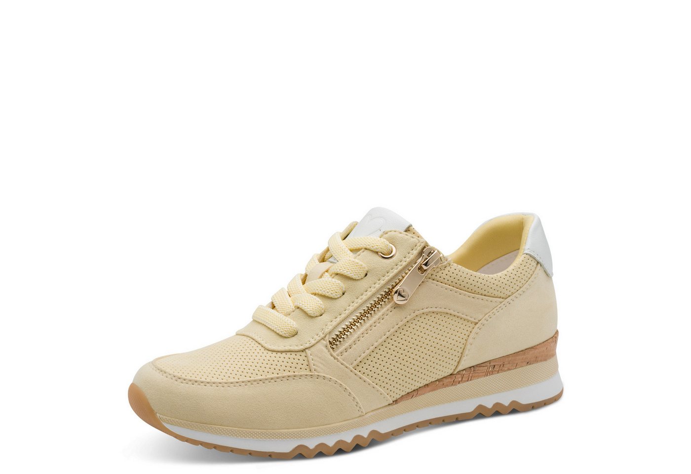 marco tozzi Keilsneaker, Freizeitschuh, Halbschuh, Schnürschuh in veganer Verarbeitung (vanilla kombiniert)