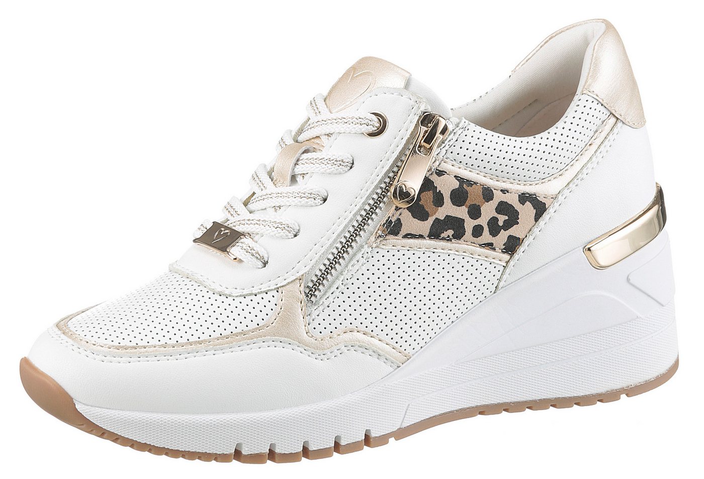 marco tozzi Keilsneaker, Freizeitschuh, Halbschuh Schnürschuh mit Außenreißverschluss