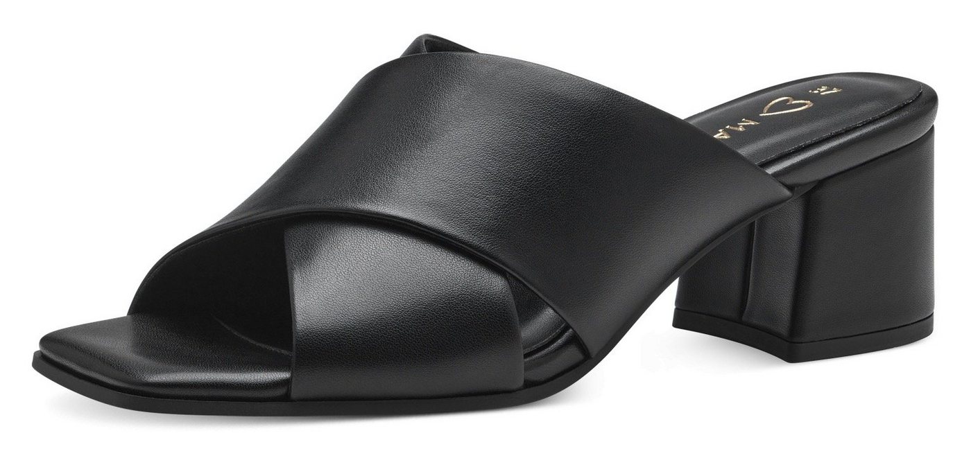 marco tozzi Pantolette, Blockabsatz, Sommerschuh, Schlappen mit gekreuzter Bandage