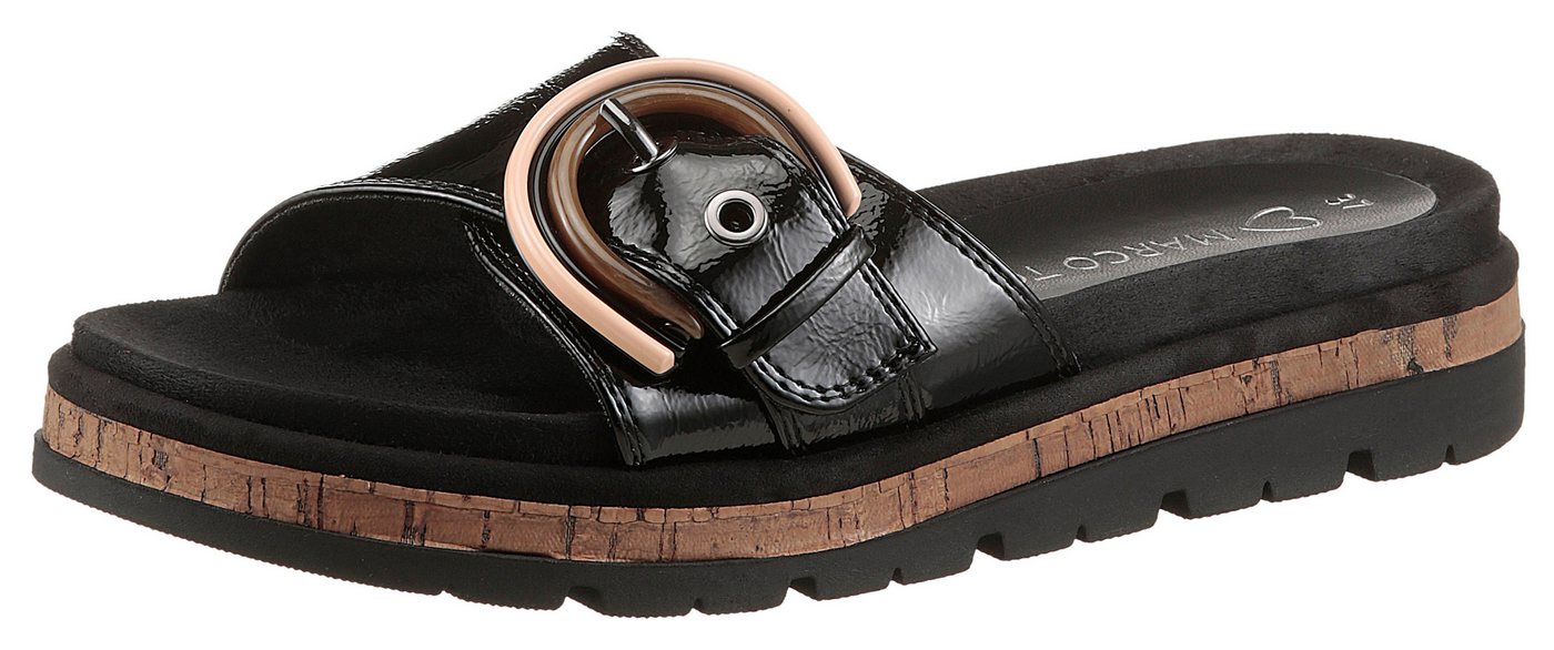 marco tozzi Pantolette, Plateau, Sommerschuh, Schlupfschuh mit dekorativer Schnalle