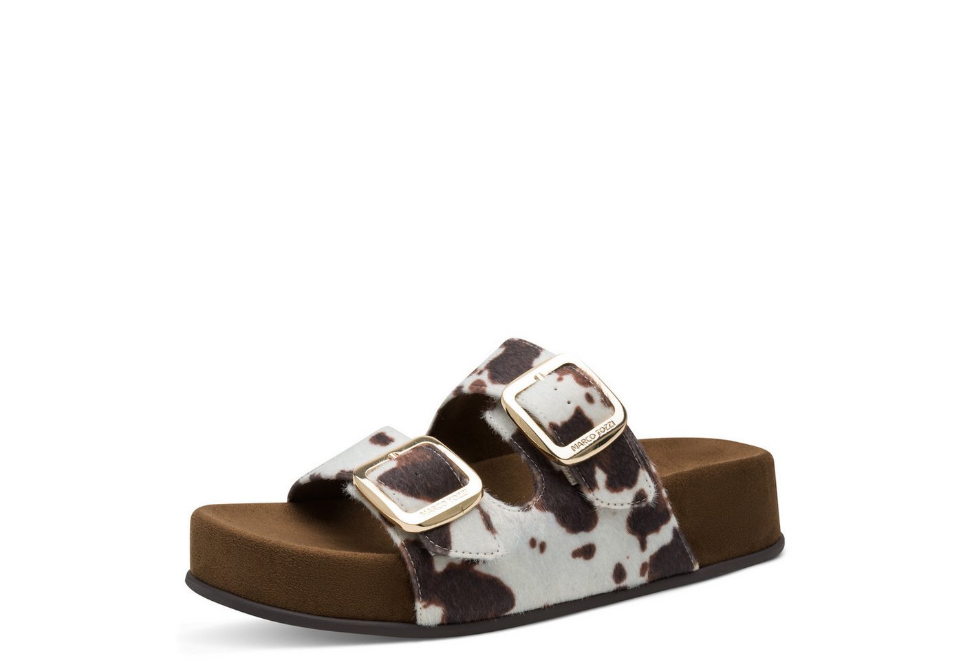 marco tozzi Pantolette Sommerschuh, Trendschuh, Schlüpfschuh in angesagter Cow-Felloptik