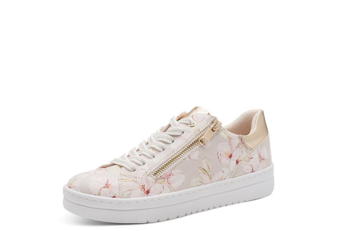 marco tozzi Plateausneaker, Freizeitschuh, Halbschuh, Schnürschuh in veganer Verarbeitung (beige)