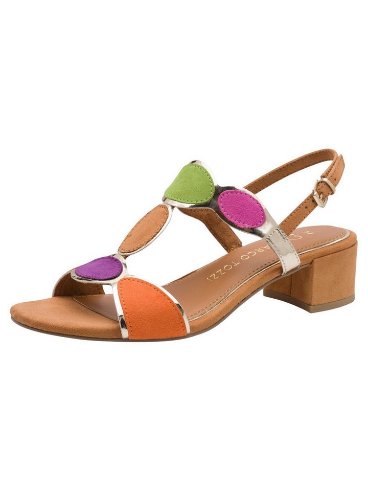 marco tozzi Vegan, FEEL mit Blockabsatz Blockabsatz 2-28230-42 Sandale Vegan (braun/rosa)