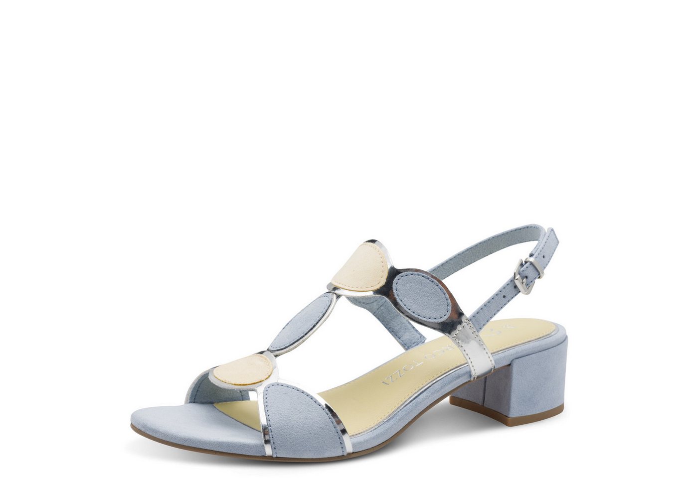 marco tozzi Sandalette, Blockabsatz, Sommerschuh, Riemchensandale mit verstellbarer Schnalle (blau)