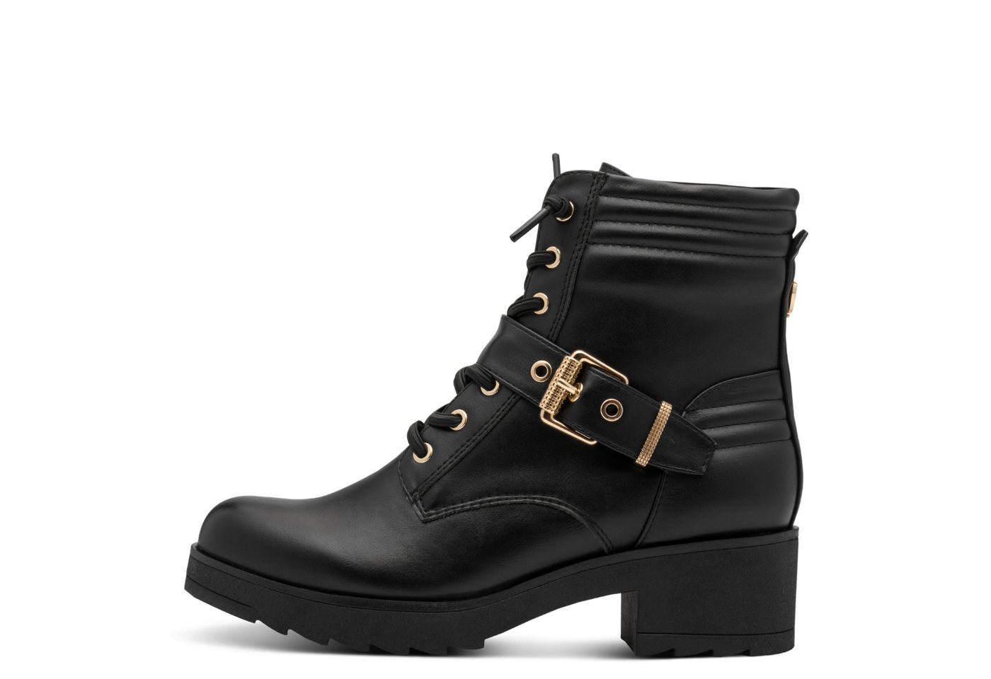 marco tozzi Schnürstiefelette, Blockabsatz, Schnürboots, Herbstboots in veganer Verarbeitung