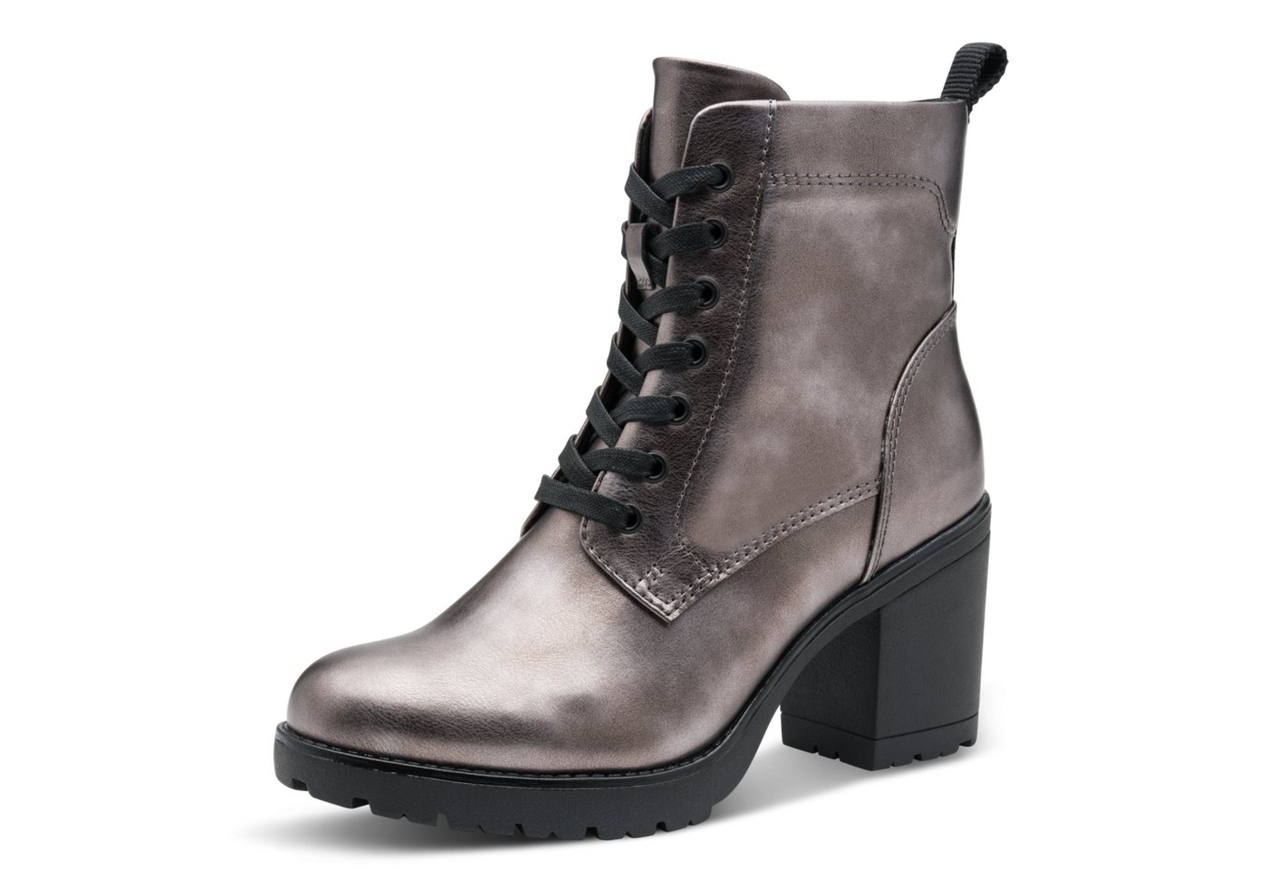 marco tozzi Schnürstiefelette, Blockabsatz, Stiefelette, Schnürboots in veganer Verarbeitung