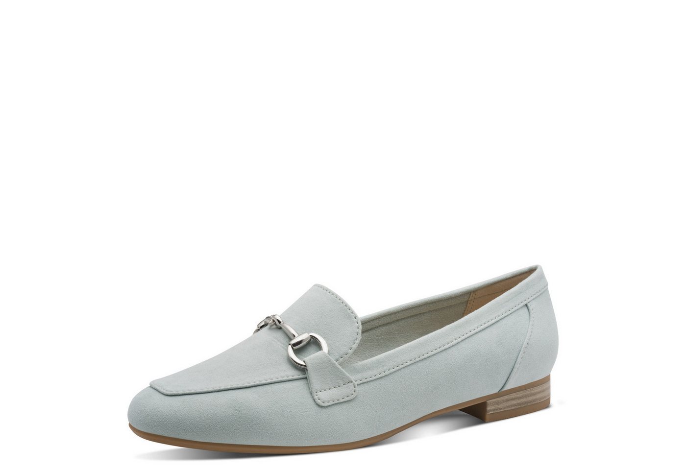 marco tozzi Slipper, Blockabsatz, Loafer, Businessschuh mit Schmuckspange (grün)