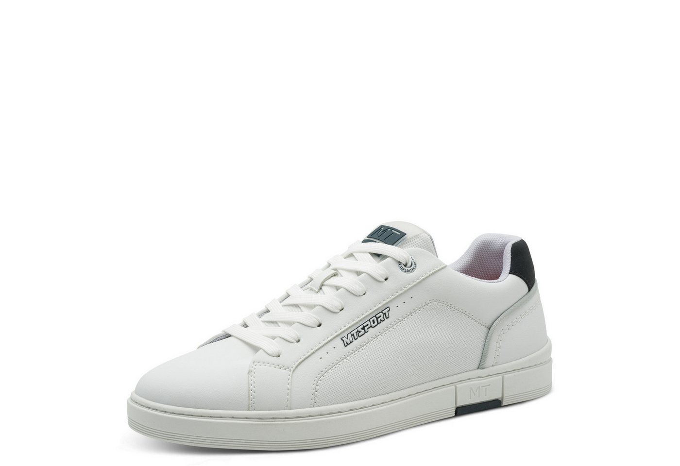 marco tozzi Sneaker, Freizeitschuh, Halbschuh, Schnürer mit Ziernähten und Kontrastbesatz (weiß)