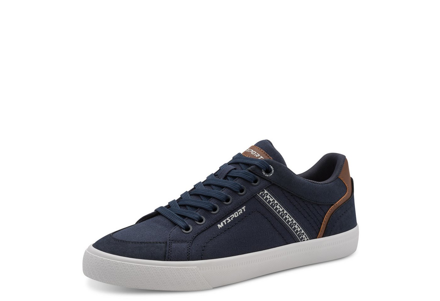 marco tozzi Sneaker, Freizeitschuh, Halbschuh, Schnürschuh mit Kontrastbesätzen (blau)