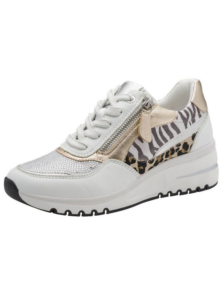 marco tozzi Sneaker Lederimitat/Textil Sneaker (weiß)