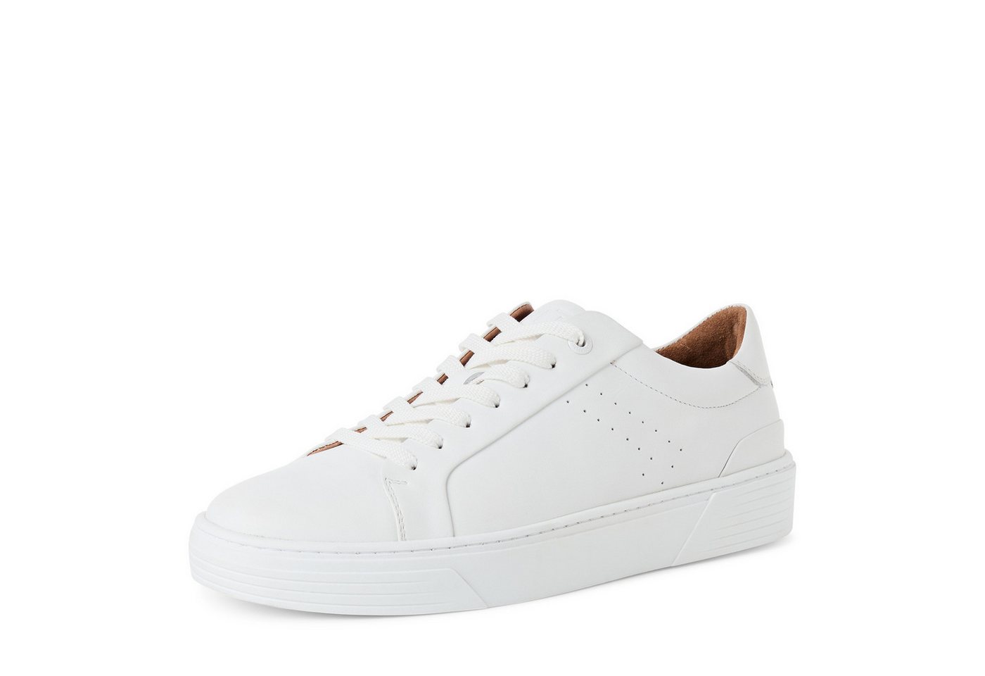 marco tozzi Sneaker Schnürschuh, Halbschuh, Freizeitschuh mit seitlichem Lochmuster (weiß)