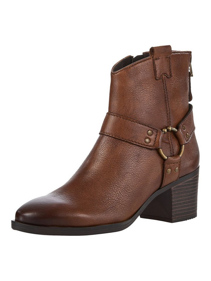 marco tozzi FEEL aus Leder Blockabsatz 2-25358-43 Stiefelette FEEL (braun)