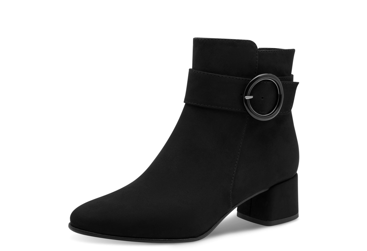 marco tozzi Stiefelette Blockabsatz, Abendschuh, Festtagsschuh mit Zierschnalle (schwarz)