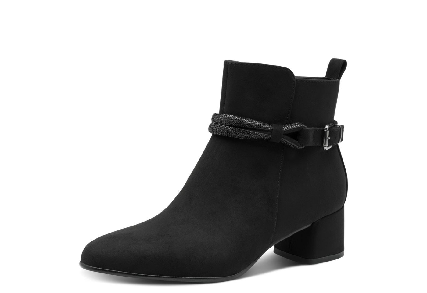 marco tozzi Stiefelette, Blockabsatz, Ankleboots, Businessschuh mit eleganter Schmuckkordel