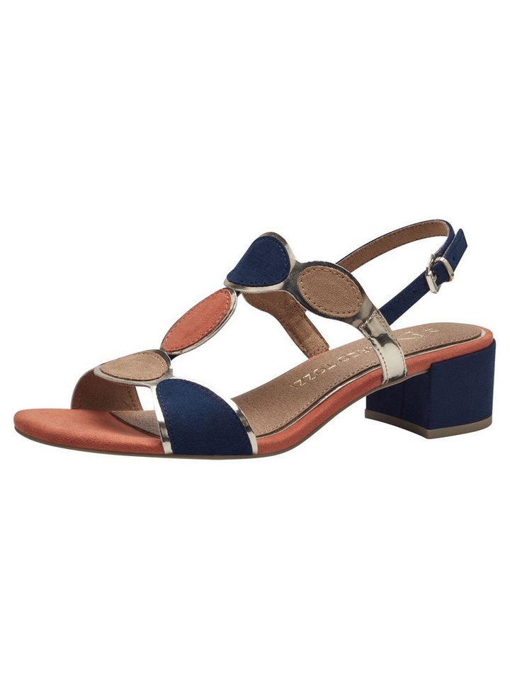 marco tozzi Vegan, FEEL mit Blockabsatz Blockabsatz 2-28230-42 Sandale Vegan (blau/rosa)