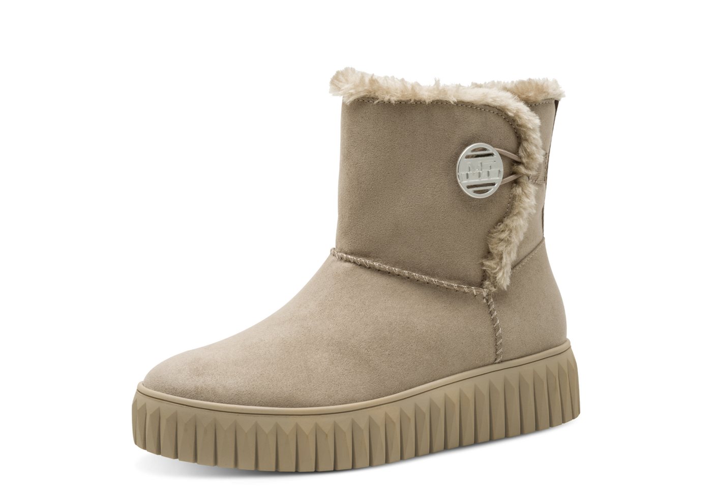 marco tozzi Winterboots Plateau, Reißverschlussboots mit Fellimitat am Schaftrand