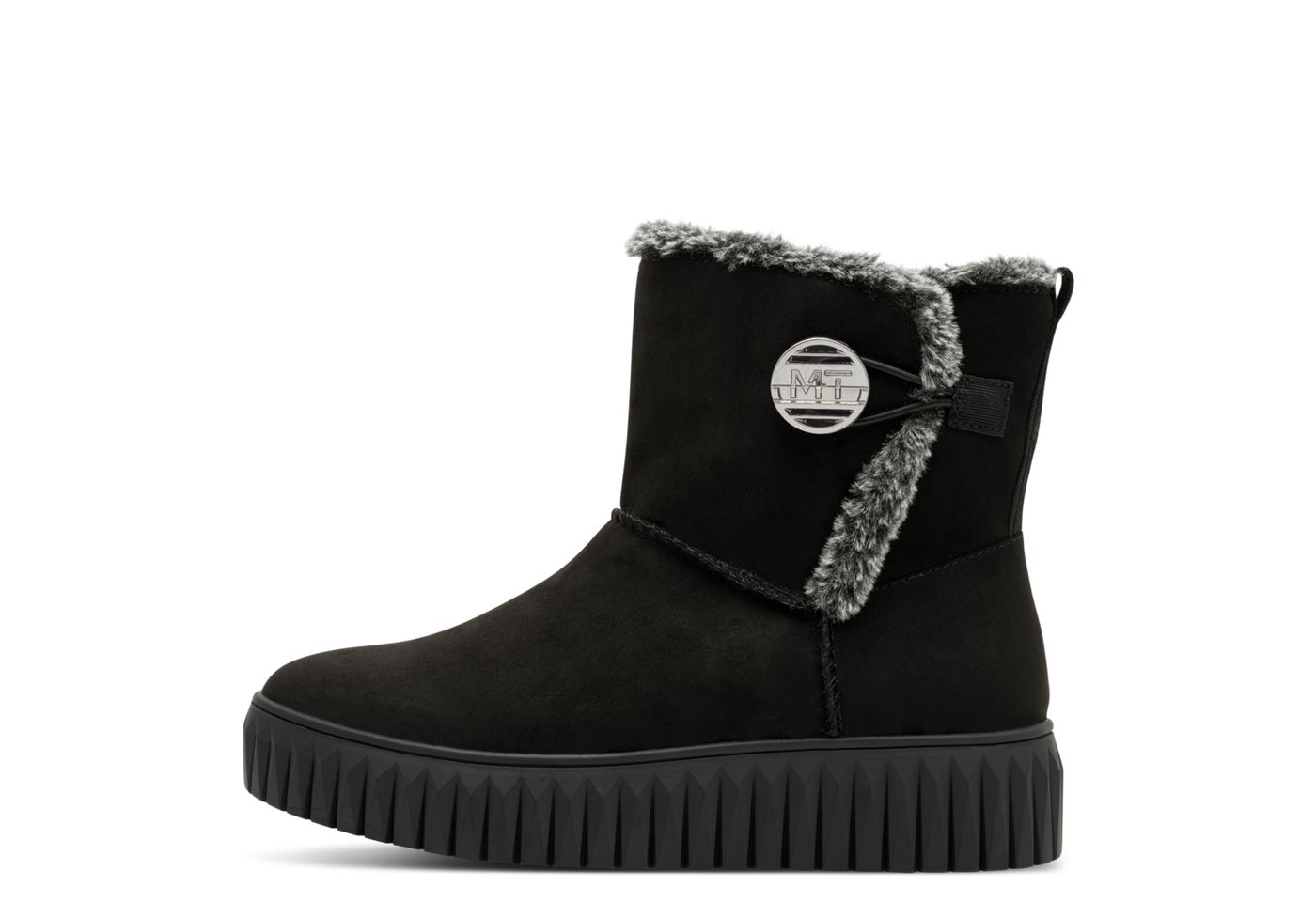 marco tozzi Winterboots Plateau, Reißverschlussboots mit Fellimitat am Schaftrand