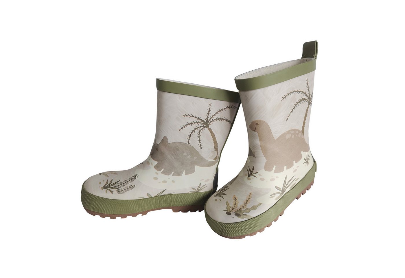 Maximo Gummistiefel Dinosaurier Fotoprint, gepatcht, Reflekt 3M, Jerseyfutter Gummistiefel (2-tlg)