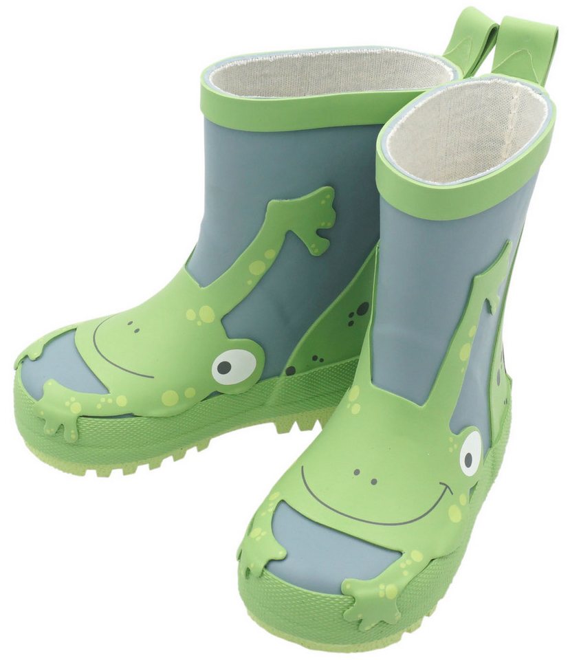 Maximo Gummistiefel mit niedlichem Frosch-Patch, wasserdicht, robuste Sohle