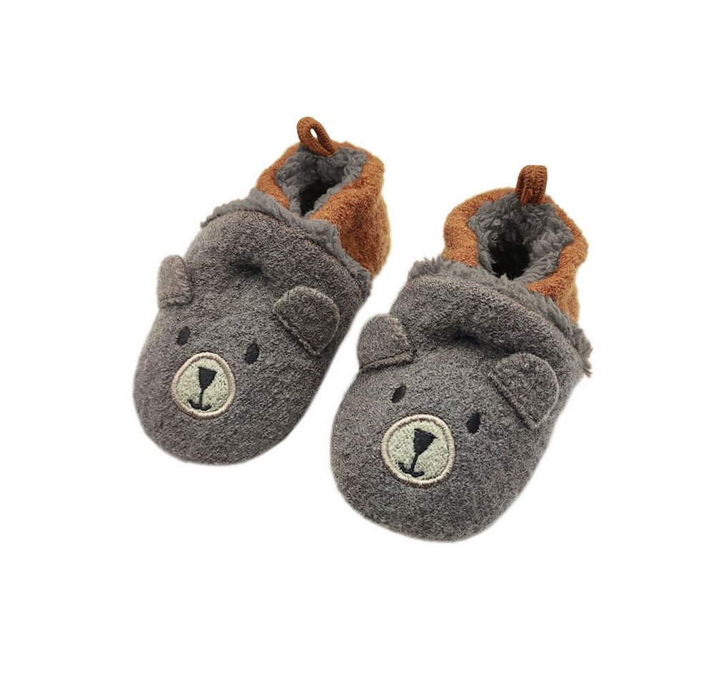 Maximo Lauflernschuhe Bär Anti-Rutsch-Sohle, Kunstfellfutter, PVC Lauflernschuh (2-tlg) Wollfleece