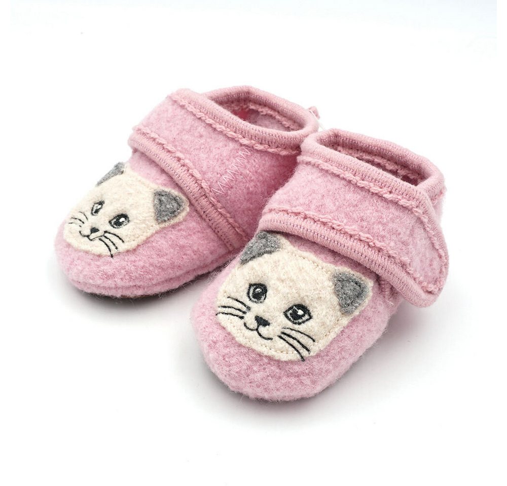 Maximo Lauflernschuhe Katze Anti-Rutsch-Sohle, Klettverschluss Lauflernschuh Wollfleece