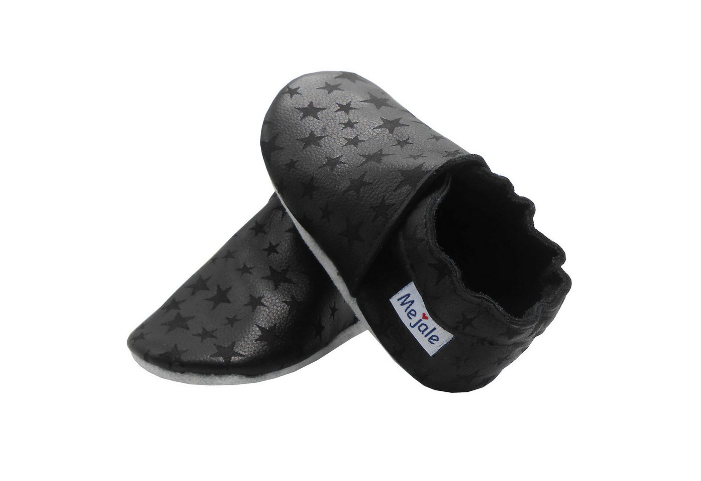 Mejale Geschnitzt Krabbelschuhe Lauflernschuhe Hausschuh Lederpuschen Schwarz Hausschuh