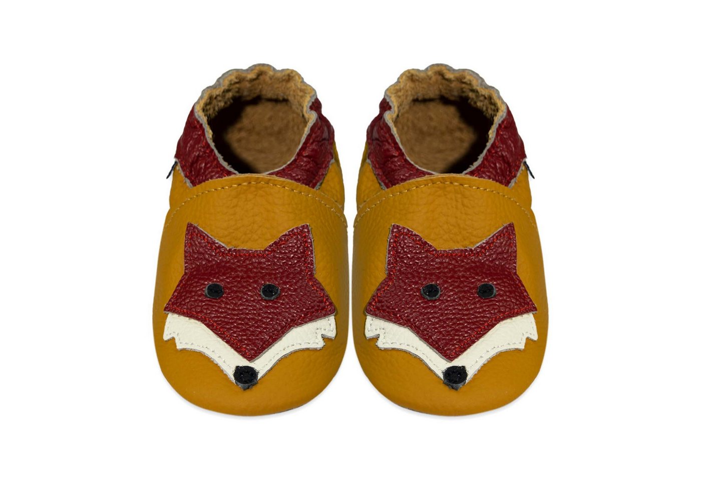 Mejale Weiche Leder Krabbelschuhe Hausschuhe Lederpuschen Fuchs Orange Hausschuh 100% Leder