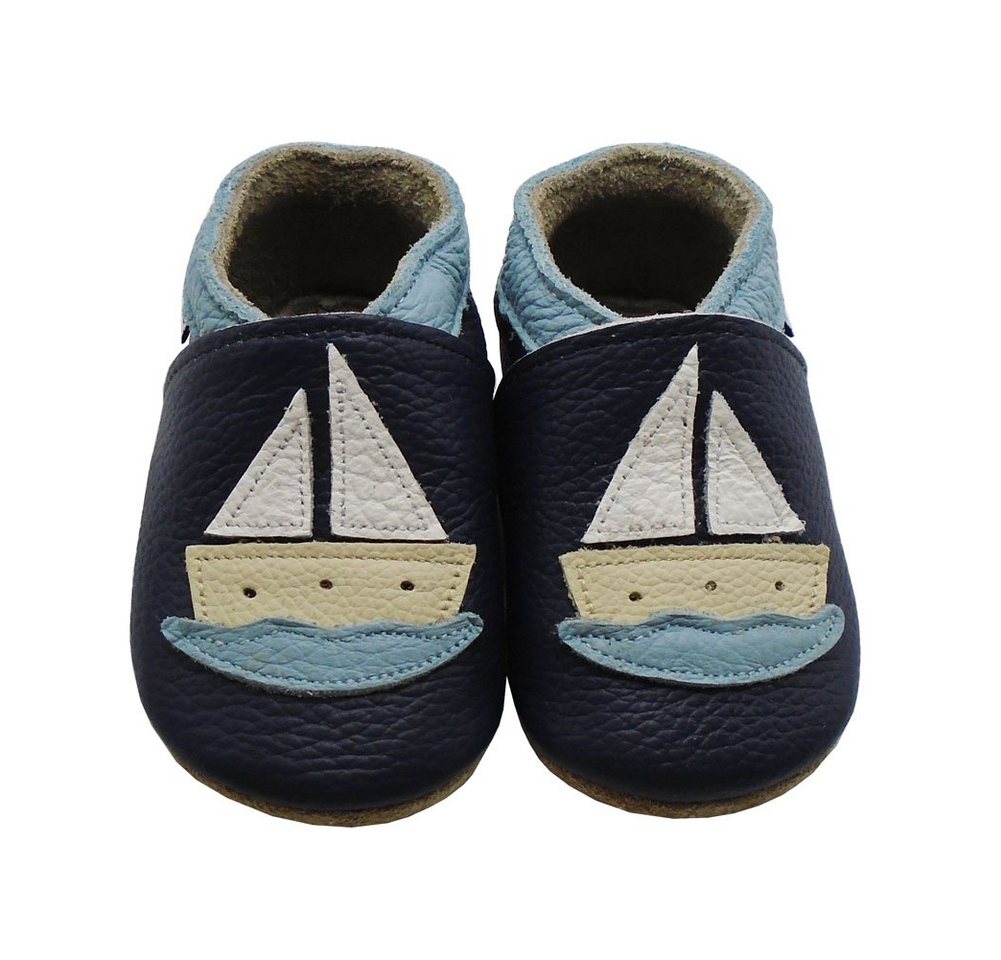 Mejale Weiche Leder Krabbelschuhe Lauflernschuhe Segelschiffe 100% Leder Krabbelschuh