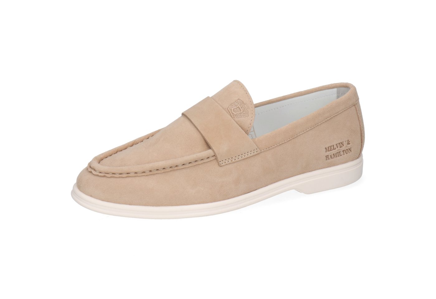 melvin & hamilton Adley 23 Leder-Loafers für Damen Loafer Flache Absätze, Echtes Leder, Herausnehmbare Innensohle (beige)