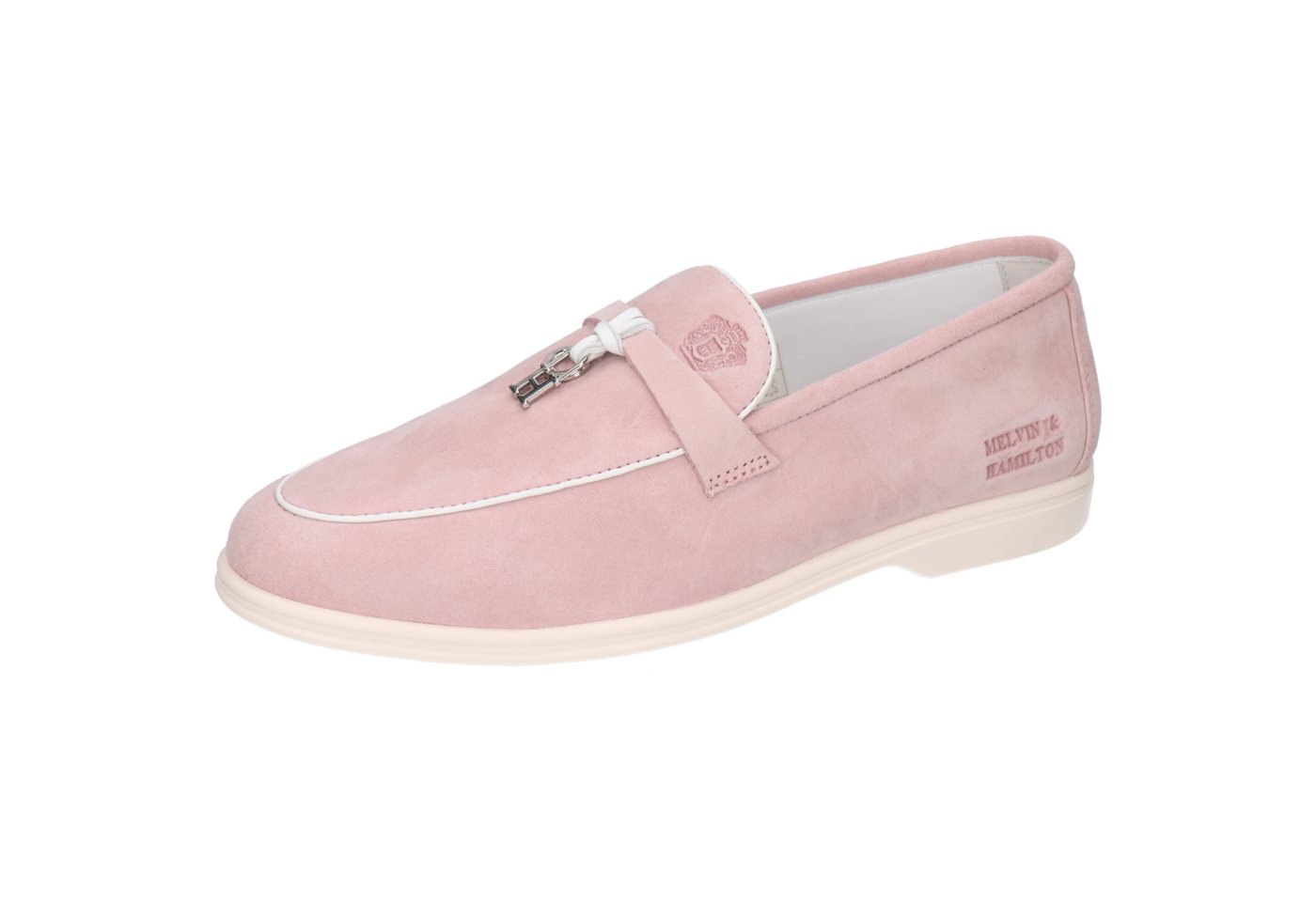 melvin & hamilton Adley 24 Leder-Loafers für Damen Loafer Flache Absätze, Echtes Leder, Herausnehmbare Innensohle (rosa)
