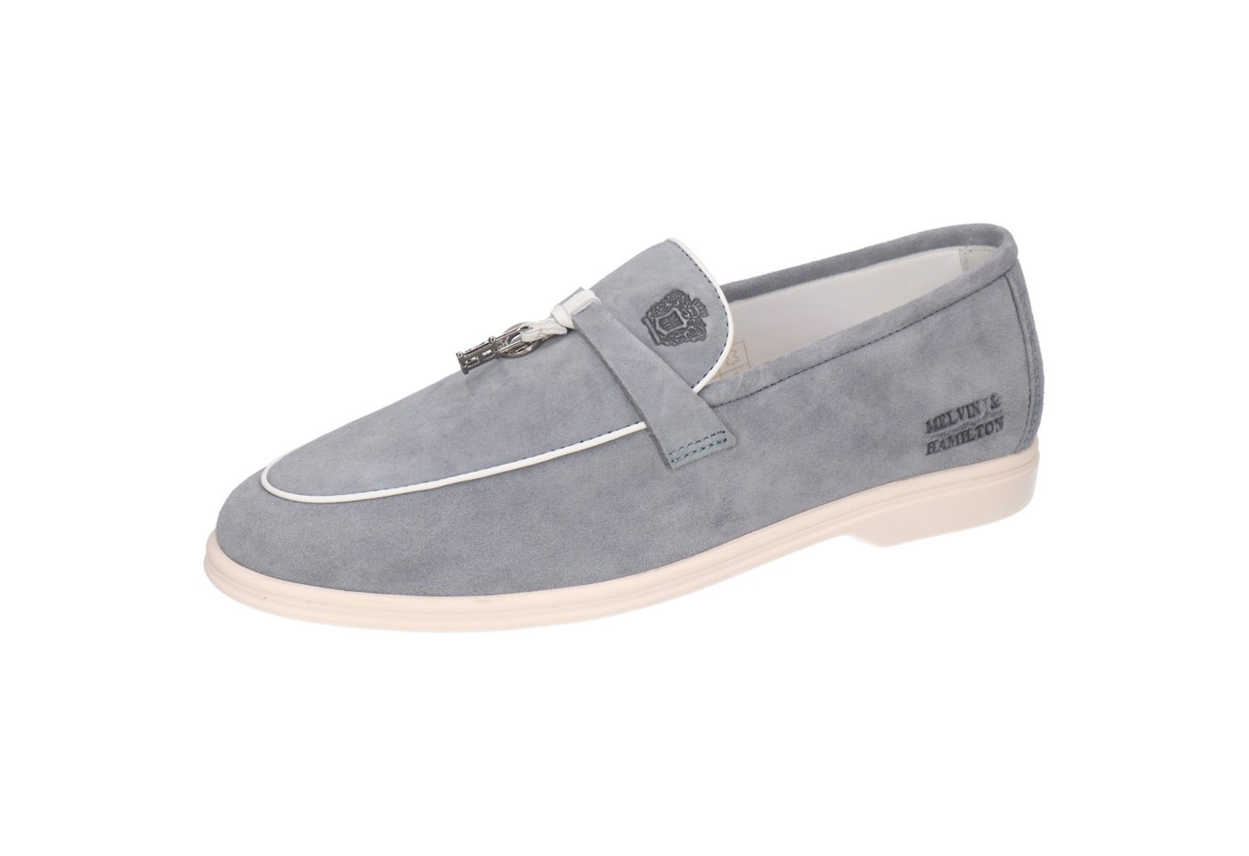 melvin & hamilton Adley 24 Leder-Loafers für Damen Loafer Flache Absätze, Echtes Leder, Herausnehmbare Innensohle (Suede Jeans)