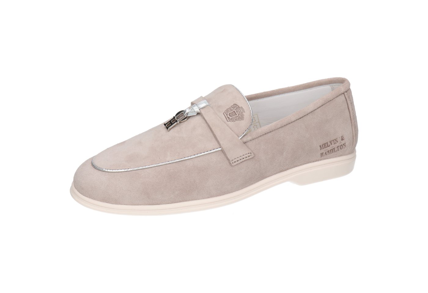 melvin & hamilton Adley 24 Leder-Loafers für Damen Loafer Flache Absätze, Echtes Leder, Herausnehmbare Innensohle (Suede Topo)