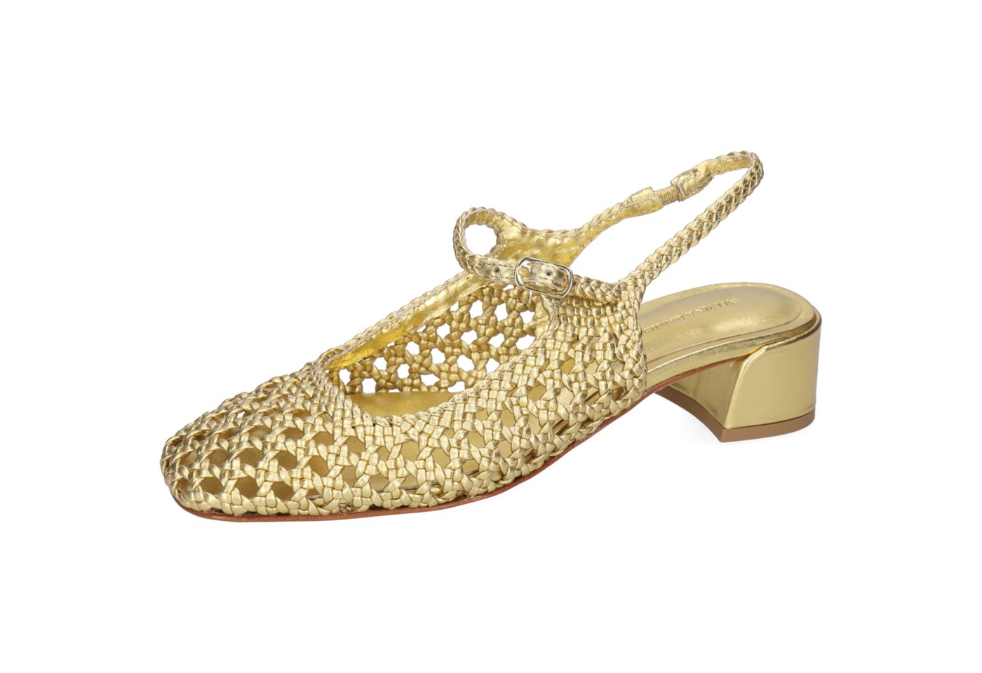 melvin & hamilton Belly 2 Leder-Sandalen für Damen Sandale Block-Absatz, Echtes Leder, Von Hand geflochten