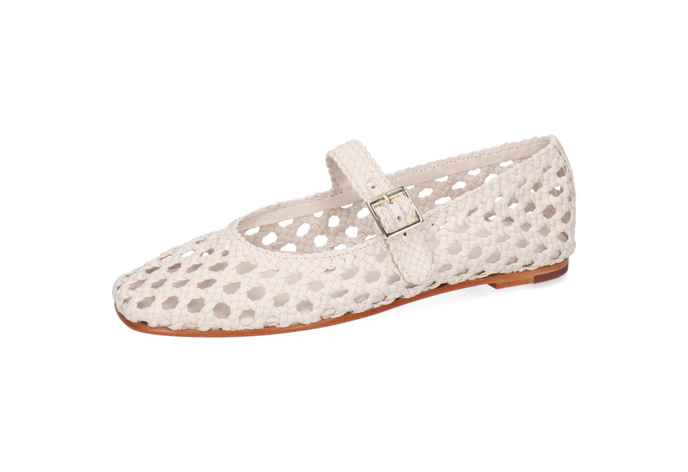 melvin & hamilton Bexley 2 Leder-Mary Jane Schuhe für Damen Ballerina Flache Absätze, Echtes Leder, Von Hand geflochten