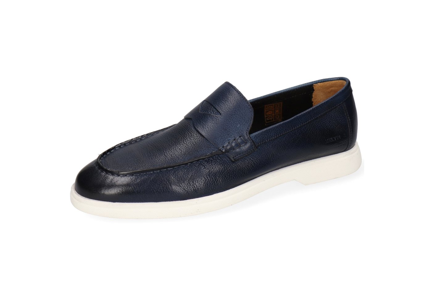 melvin & hamilton Dean 3 Leder-Loafers für Herren Loafer Flache Absätze, Echtes Leder (blau)