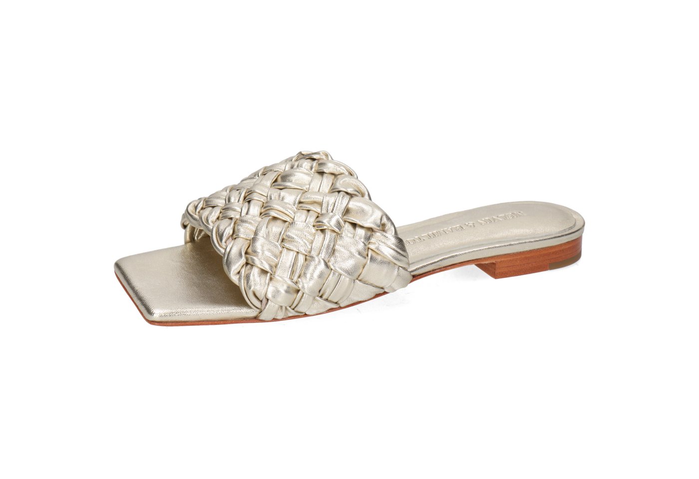 melvin & hamilton Eglantine 1 Leder-Geflochtene Schuhe für Damen Pantolette Flache Absätze, Echtes Leder, Von Hand geflochten