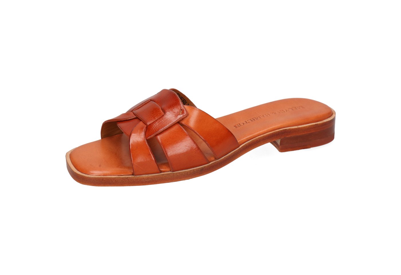 melvin & hamilton Everly 16 Leder-Pantoletten für Damen Pantolette Flache Absätze, Echtes Leder, Vegetabile Gerbung